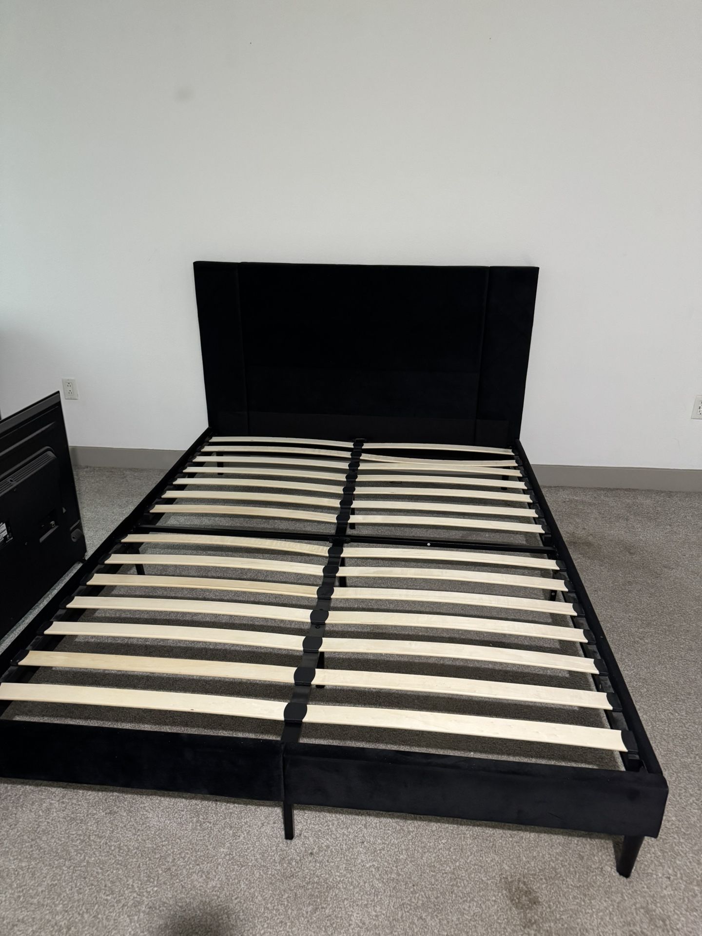 Bed Frame, Mattress, And Memory Foam Topper