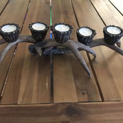 Antler candle holder