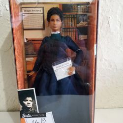 Barbie Inspiring Women Ida B. Wells Doll Wearing Blue Dress 