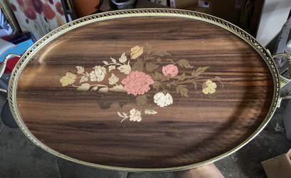 Vintage Italian Wood Marquetry Tray 20” X 12”
