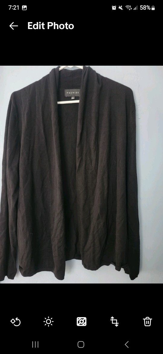 Premise Large Black Cardigan Sweater