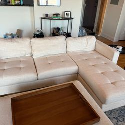 Off-white Beige small Sectional For Sale!