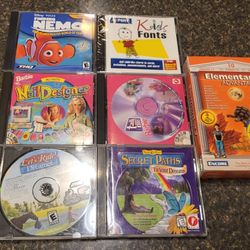 Lot 01 PC vintage kids' computer games (lot of 7) 