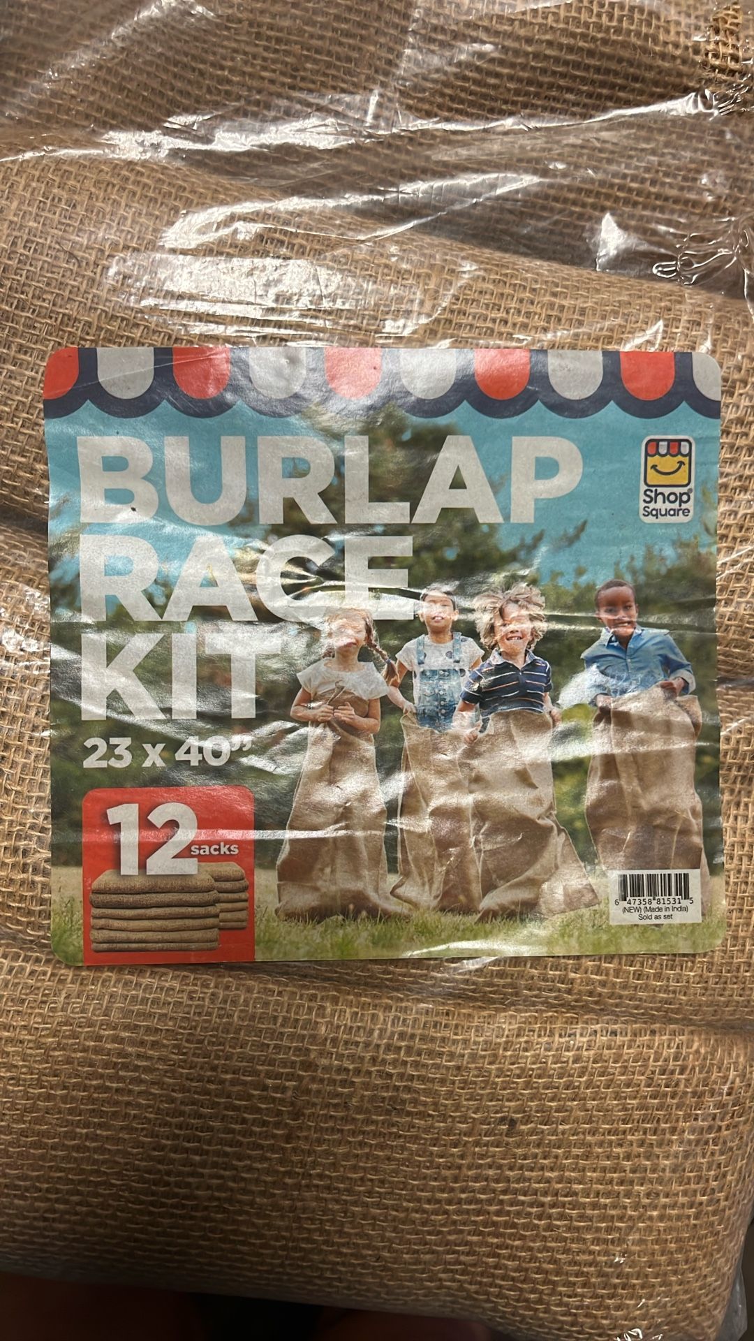 Burlap brass 12 pack