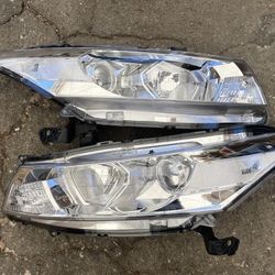 Honda Accord 08-12 2DR Coupe Chrome Housing And Clear Reflector Headlights  Honda Accord 08-12 2DR Coupe carcasa cromada y faros reflectores transpare
