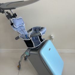 Ride On Suitcase Carry Luggage With Seat for Kids - Detachable Trolley With Brake - Rolling Travel Luggage for Airplane - Rideable Suitcase With TS