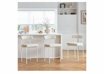 Beige/White Counter Chairs Set of 3