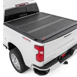 Rough Country Hard Tri-Fold Tonneau Cover For Chevy Silverado & GMC Sierra 1500 (2019-2025) - Low-Profile Aluminum Truc