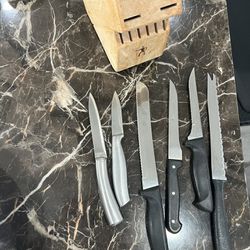Kitchen Knife Set, All 6 Together With Wood Stand