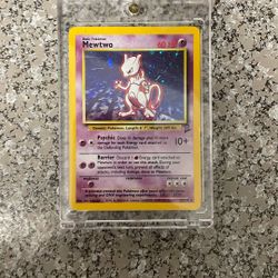 Mewtoo First Addition 10/130 Base Set 2 Holo Rare Pokemon TCG