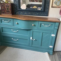 Beautiful Blue Dresser W/ Mirror (not Shown)