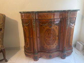 Vintage Decorative credenza with green marble top