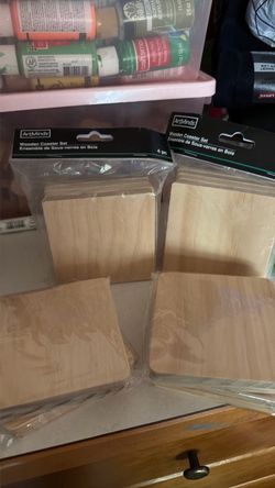 ArtMinds Wooden Coaster Set 4pc