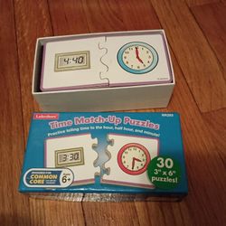 3/$10 🌟 Lakeshore Learning Time Match-Up Puzzles Game