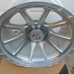 4 New 22X12 TIS Offroad Brushed/Silver Rims 8X6.5 -44MM Offset CHEVY DODGE