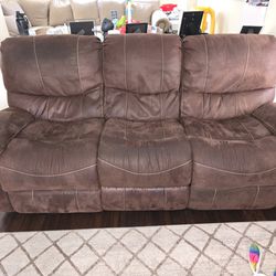 Soft Leather Recliner Couch