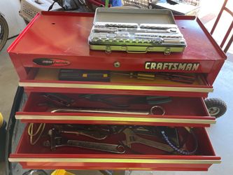 Craftsman all red 3 drawer extension box great condition comes with all tools in photos