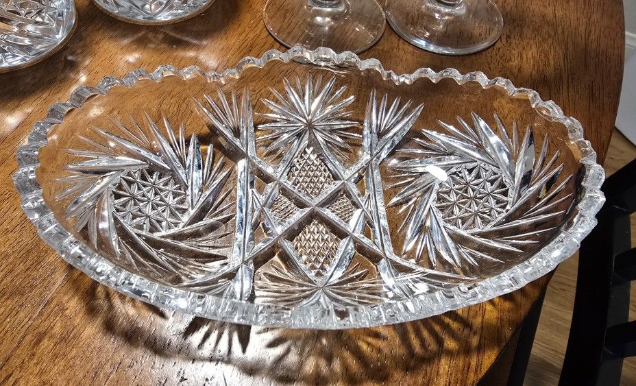 Crystal Celery Dish-vintage