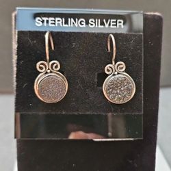 Bali Druzy Black Earrings 