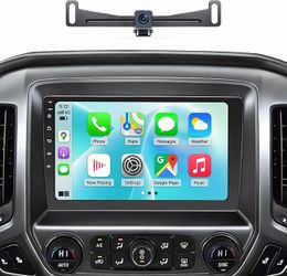 Car Stereo Radio Chevrolet Silverado GMC Sierra 2014-2018 Wireless CarPlay Android Auto, Bluetooth GPS, 10.2 Inch Touchscreen Head Units, Backup Camer
