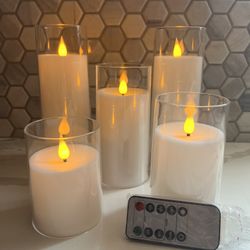 5 Flameless Candles White (3 Sets)