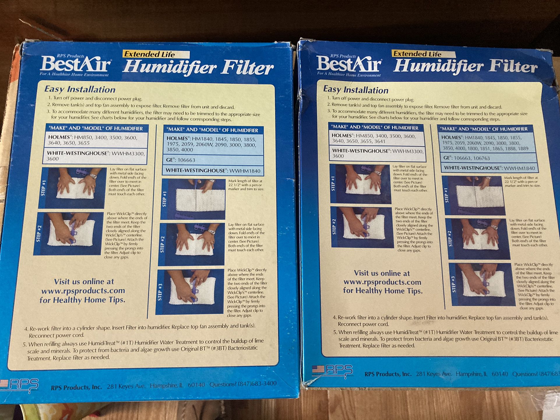 Free 2 Humidifier Filters (New In Box) 