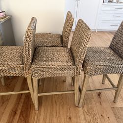4 Bar Stools Gently Used - Serena & Lily
