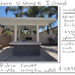 Modern Outdoor BBQ Kitchen Patio Cover Backyard Cooking Grilling