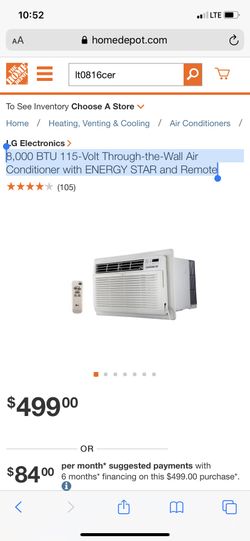 8,000 BTU 115-Volt Through-the-Wall Air Conditioner with ENERGY STAR and Remote