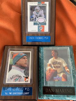 Dan Marino/Zach Thomas cards mounted