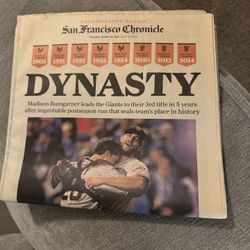 SF Chronicle Newspaper SF Giants Dynasty!
