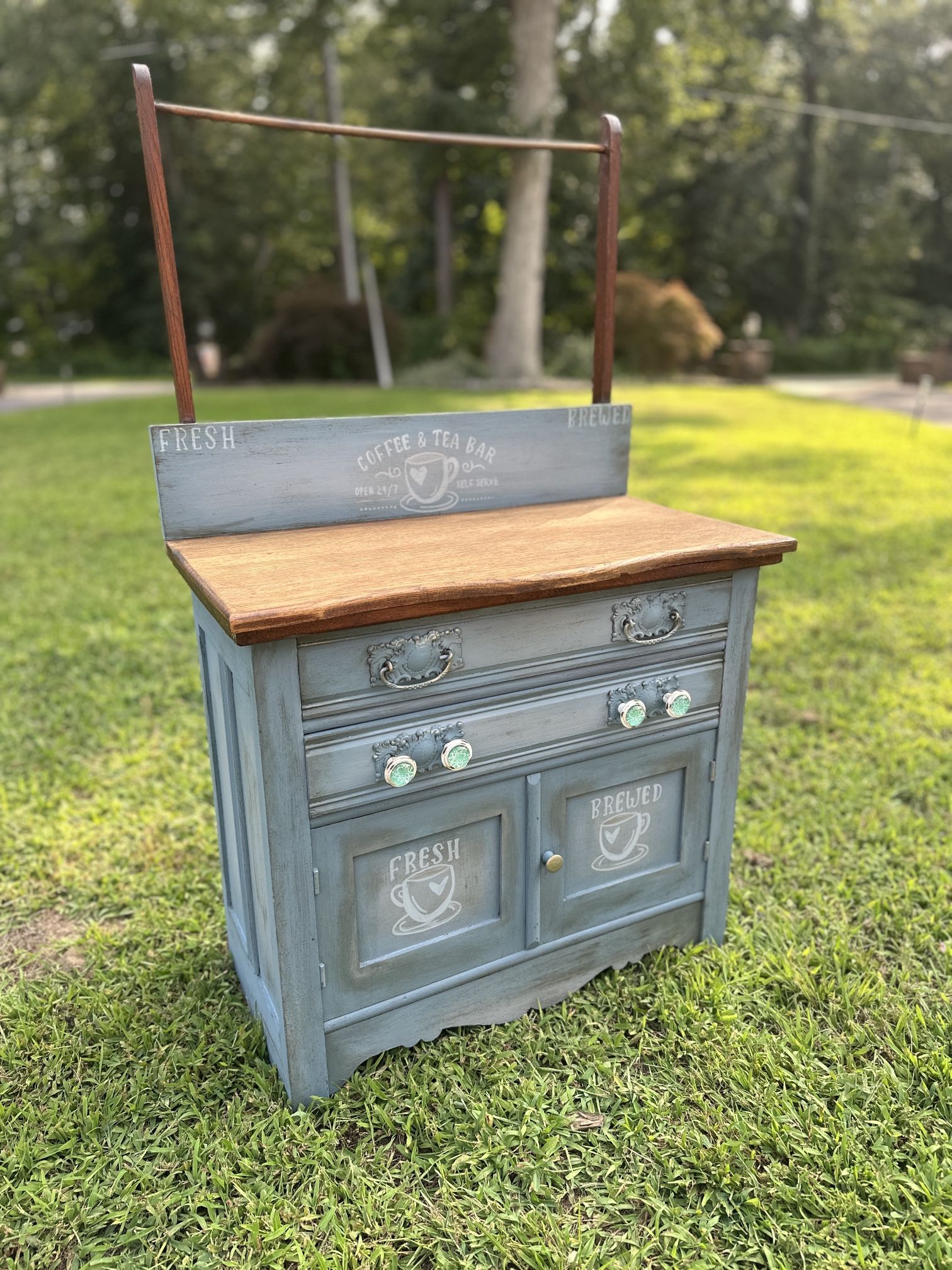 Custom Vintage Rustic Farmhouse Coffee Bar