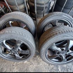 PORSCHE 986 97/2004 4 WHEELS 17 & GOOD TIRES PORSCHE BOXSTER 5X130 LUG PATTERN FIT OTHERS MODELS &YEARS $800 ALSO 2 SHOCK REAR COMPLET WITH SPRING SPO