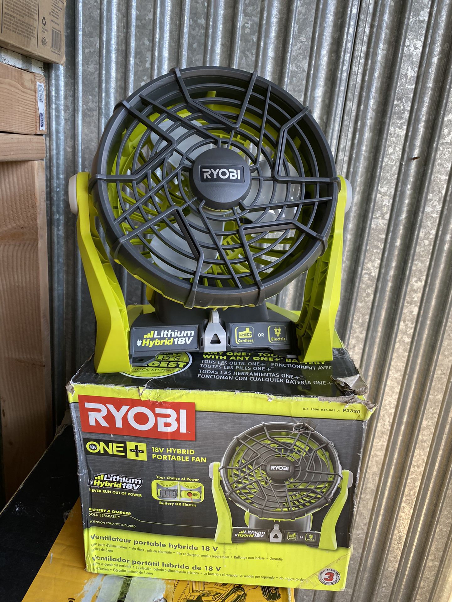 Ryobi 18v Hybrid Portable Fan
