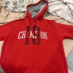 Red Champion Hoodie With Number 19 For Style Men Or Women 