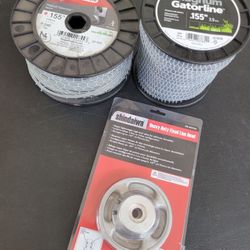 2 Oregon Magnum Gatorline Trimmer Line Spools .155” Plus Shindaiwa heavy-duty fixed line head