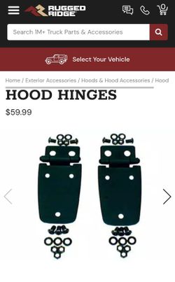 New rugged ridge jeep wrangler hood hinges