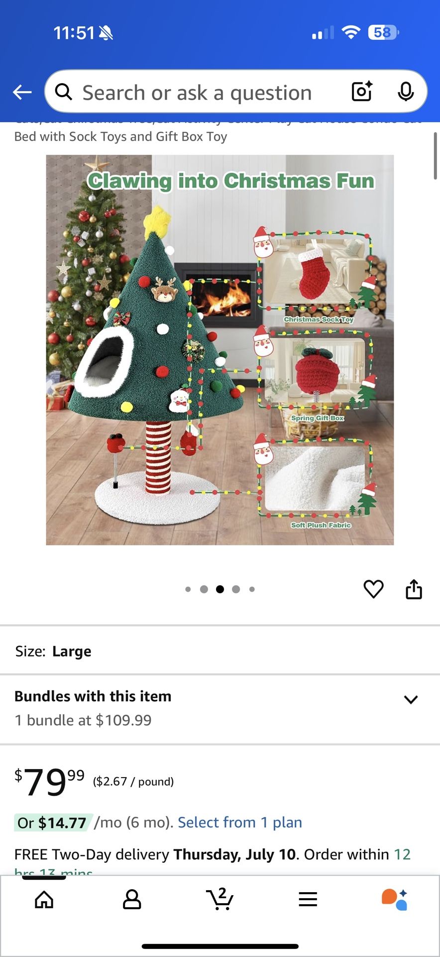 Christmas Tree Cat House