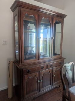 Dining room table chairs and China Hutch