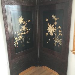 Antique Asian Two-Fold Screen