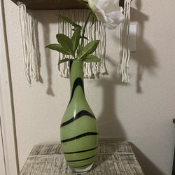 Green Glass Vase 