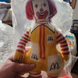 Vintage Ronald McDonald 13"  Plush Doll In Original Bag