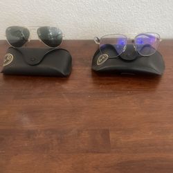 2 Ray Band Glasses 1 Prescription Glasses And Sunglasses Aviator 