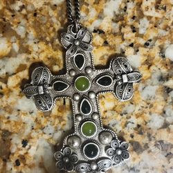 Large Unique Asian Accent Jewelry Cross