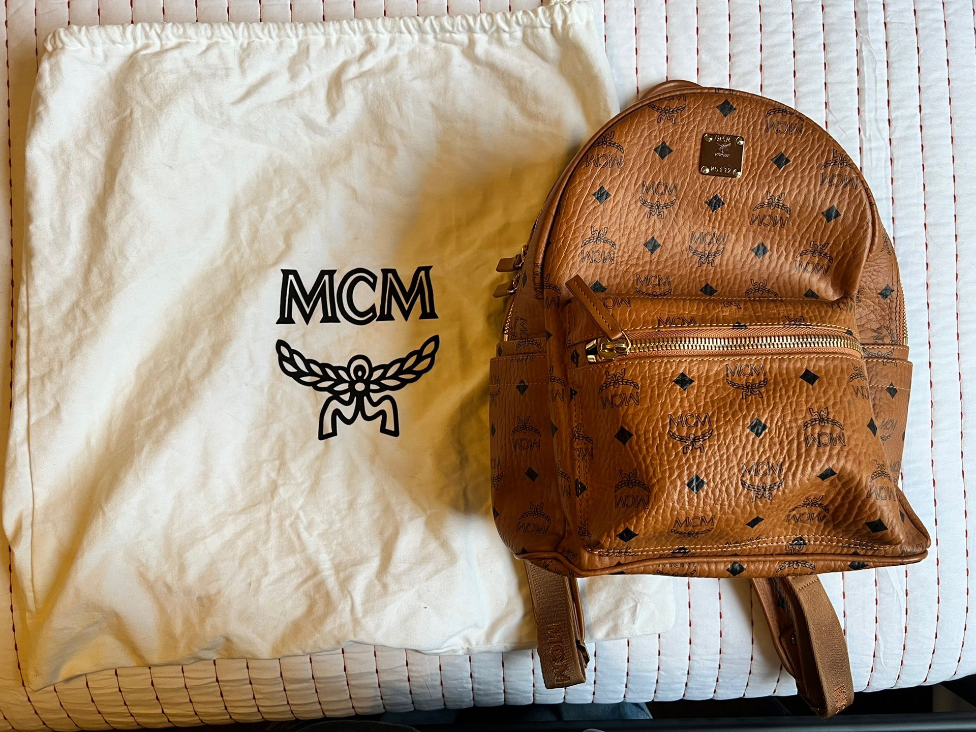 MCM Brown Leather Backpack
