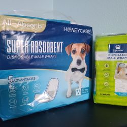 Disposable Male Wraps for Dogs - 62 Wraps