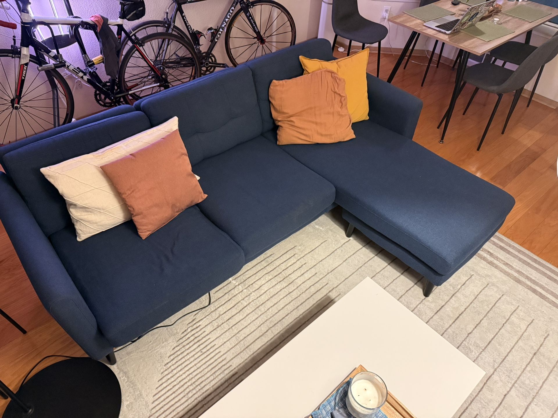 Burrow Nomad Sofa Sectional In Navy Blue