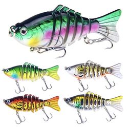 5 Pack 4” Fish Bait Lure Swimming Colorful Minnow Bass Tackle Fishing Gear Bionic USA
