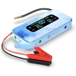 HALO Bolt Ultimate 2 Portable Car Battery Jump Starter | 130 PSI Air Compressor, 55.5Wh USB Power Bank, Large Display, Emergency Floodlight & Charger,