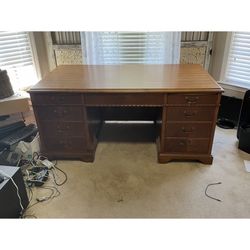 Vintage 1950’s executive solid wood desk